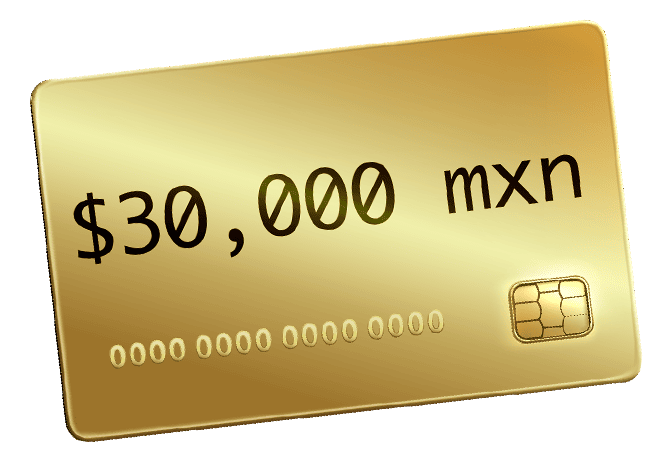Tarjeta Mastercard de treinta mil pesos